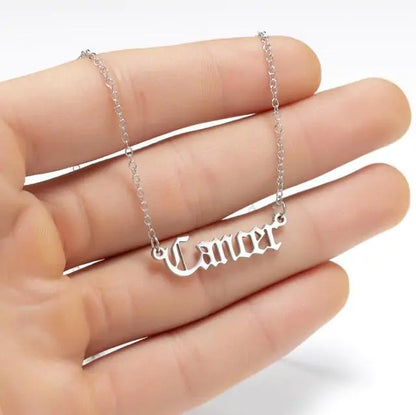 Zodiac Script Necklace