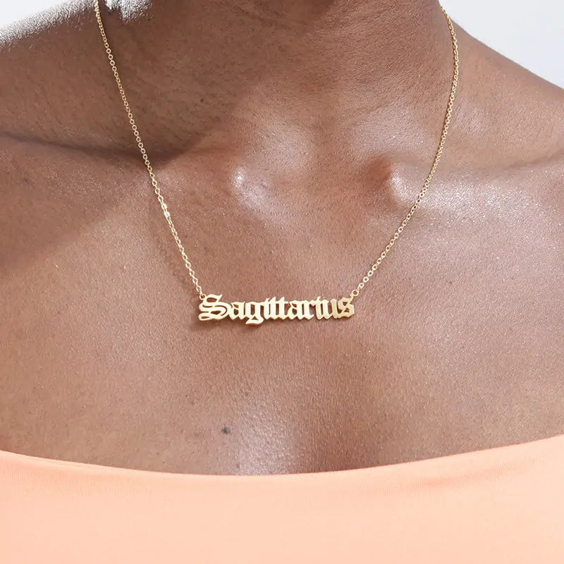 Zodiac Script Necklace