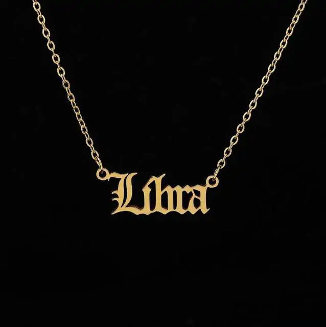 Zodiac Script Necklace