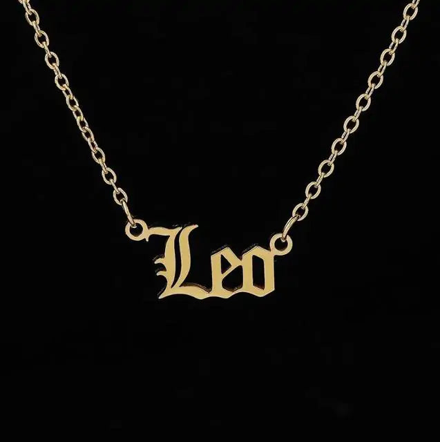 Zodiac Script Necklace