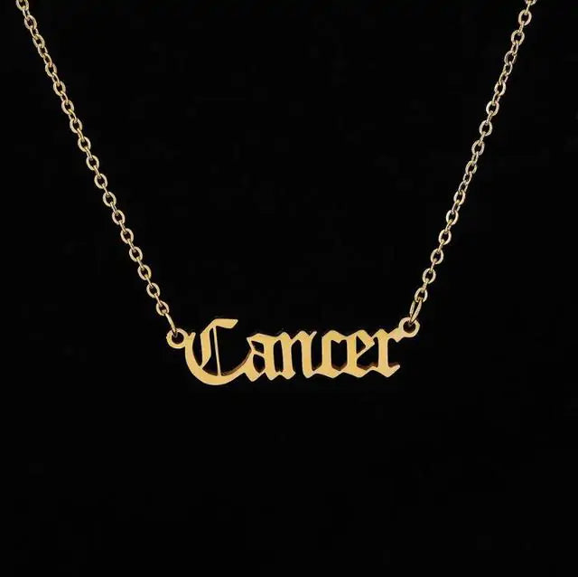 Zodiac Script Necklace