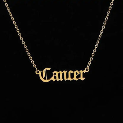 Zodiac Script Necklace