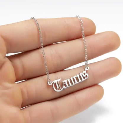 Zodiac Script Necklace