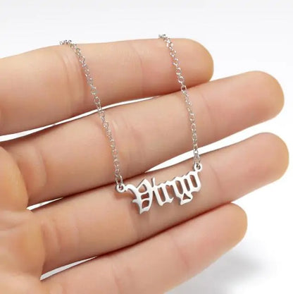 Zodiac Script Necklace