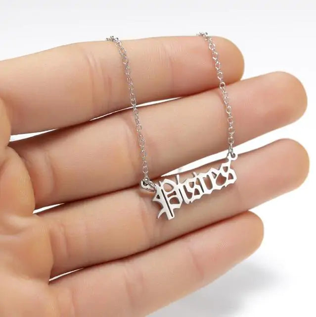 Zodiac Script Necklace