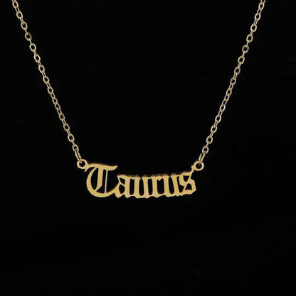 Zodiac Script Necklace