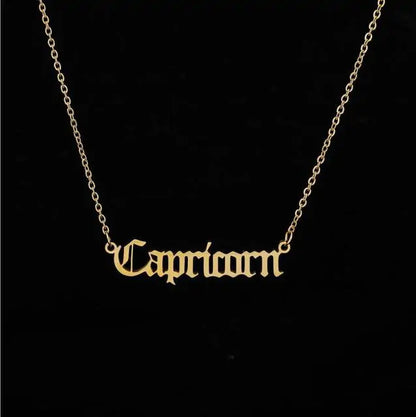 Zodiac Script Necklace